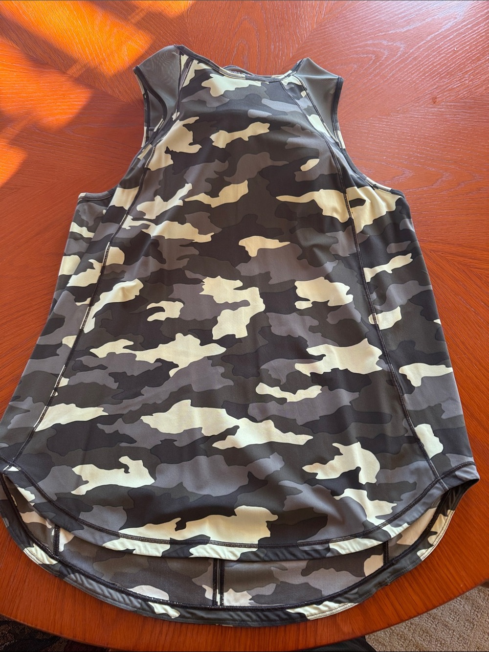 Camo Athletic Tank Top in Black, Gray & Cream